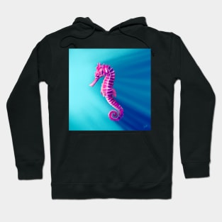 Pink and purple Sea Horse, beautiful seahorse illustration, tranquil colours Hoodie